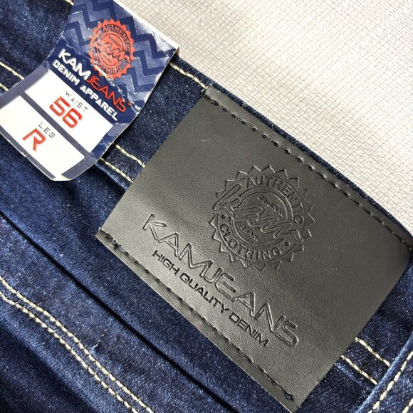KAM Big and Tall Dark Blue Regular Comfort Fit Stretch Jeans Size 56 Waist NWT - Picture 8 of 10